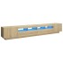 Armario TV con luces LED color roble Sonoma 260x35x40