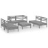 Juego de muebles de jardín 7 piezas madera maciza de pino