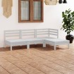 Juego de muebles de jardín 4 piezas madera maciza pino blanco