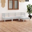 Juego de muebles de jardín 4 piezas madera maciza pino blanco