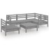 Juego de muebles de jardín 6 piezas madera de pino maciza
