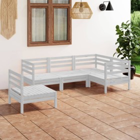 Juego de muebles de jardín 5 piezas madera maciza pino