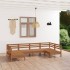 Juego muebles de jardín 6 piezas madera maciza pino marrón