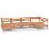 Juego muebles de jardín 6 piezas madera maciza pino marrón