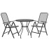 Set de comedor de jardín 3 pzas malla metal expandido