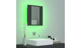 Armario espejo de baño con luz LED gris 40x12x45 cm