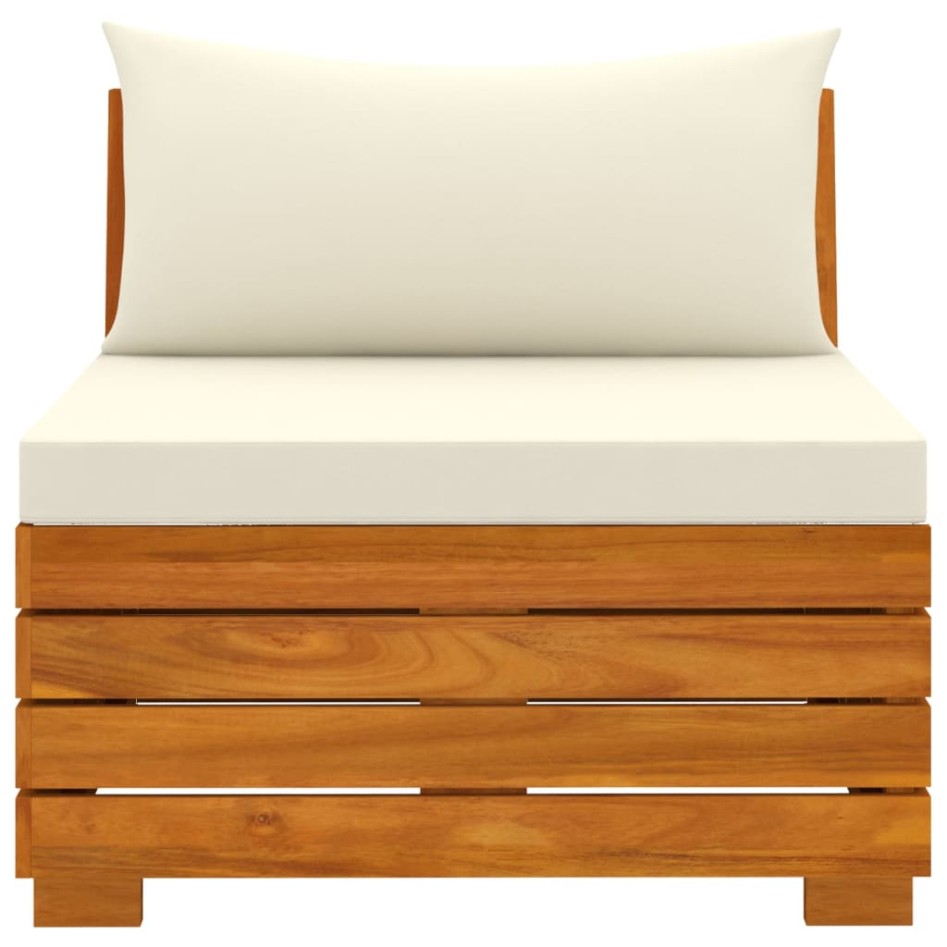 Muebles de jardín 3 piezas con cojines madera maciza de