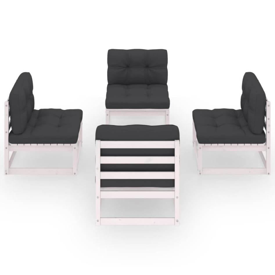 Juego de muebles de jardín 4 pzas madera pino maciza y