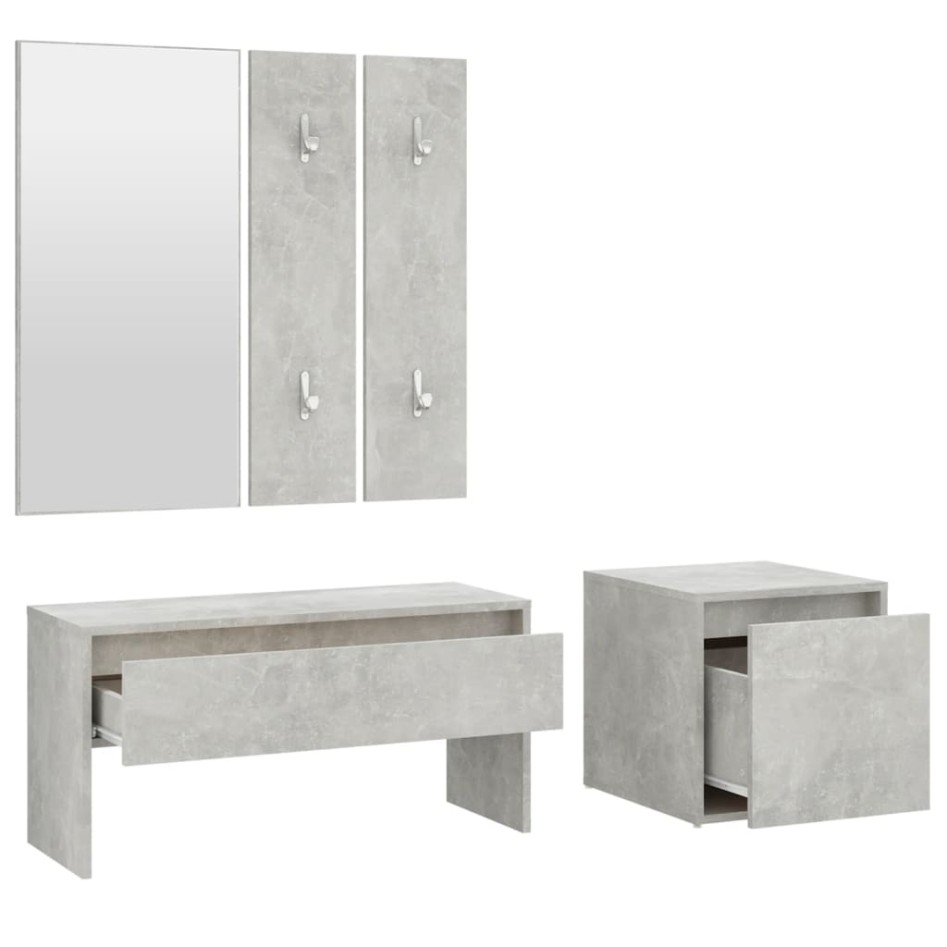 Juego de muebles recibidor madera contrachapada gris