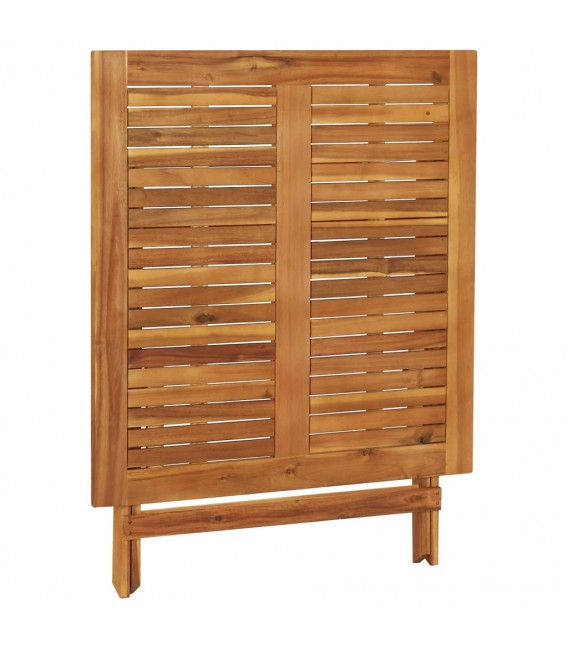 Mesa plegable de jardín de madera maciza de acacia 90x90x75 cm