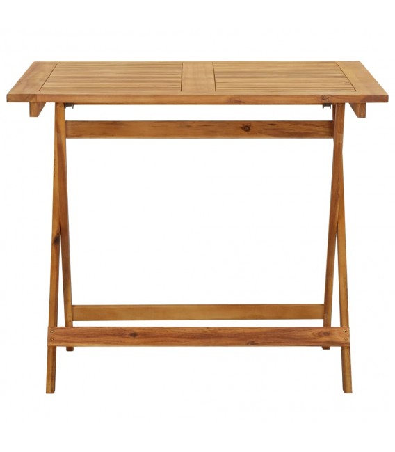 Mesa plegable de jardín de madera maciza de acacia 90x90x75 cm