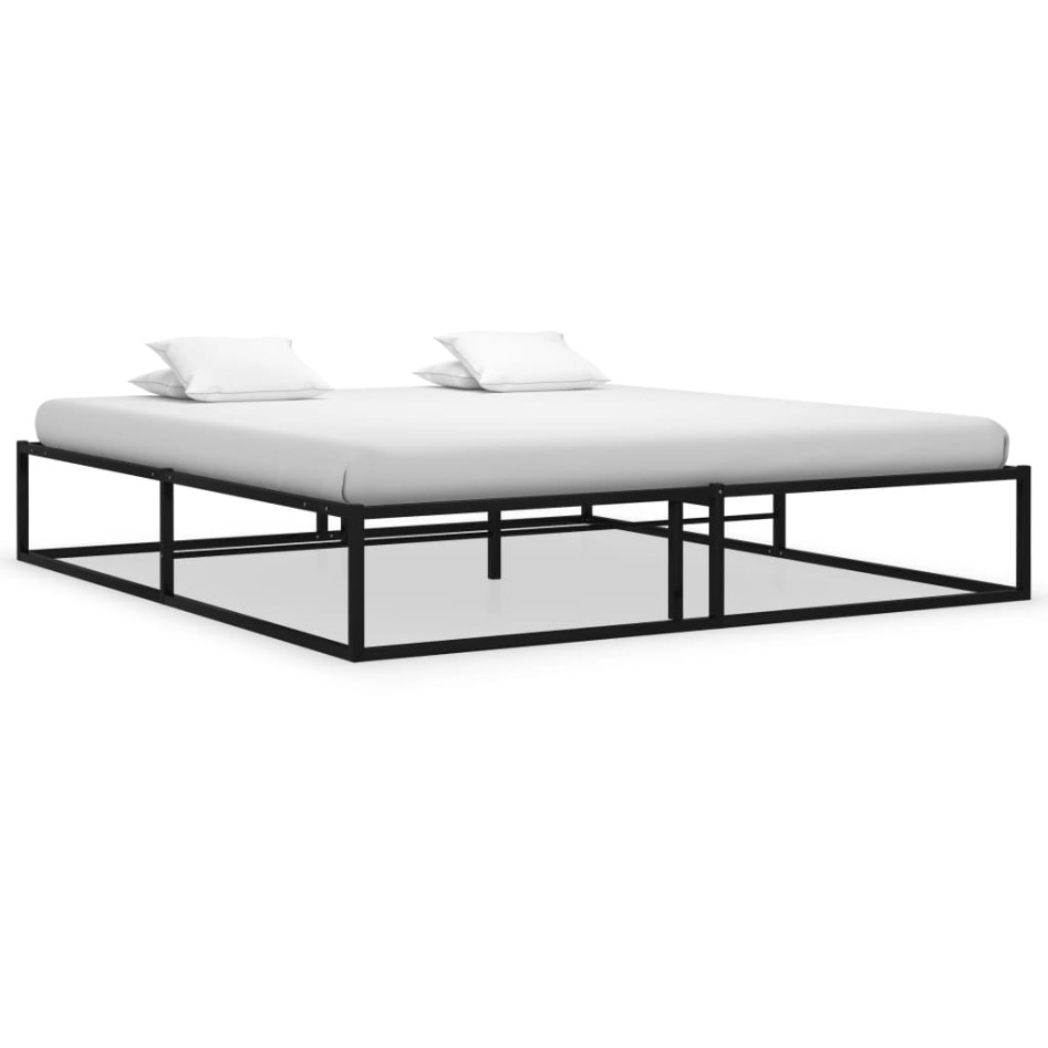 Estructura de cama de metal negra 140x200