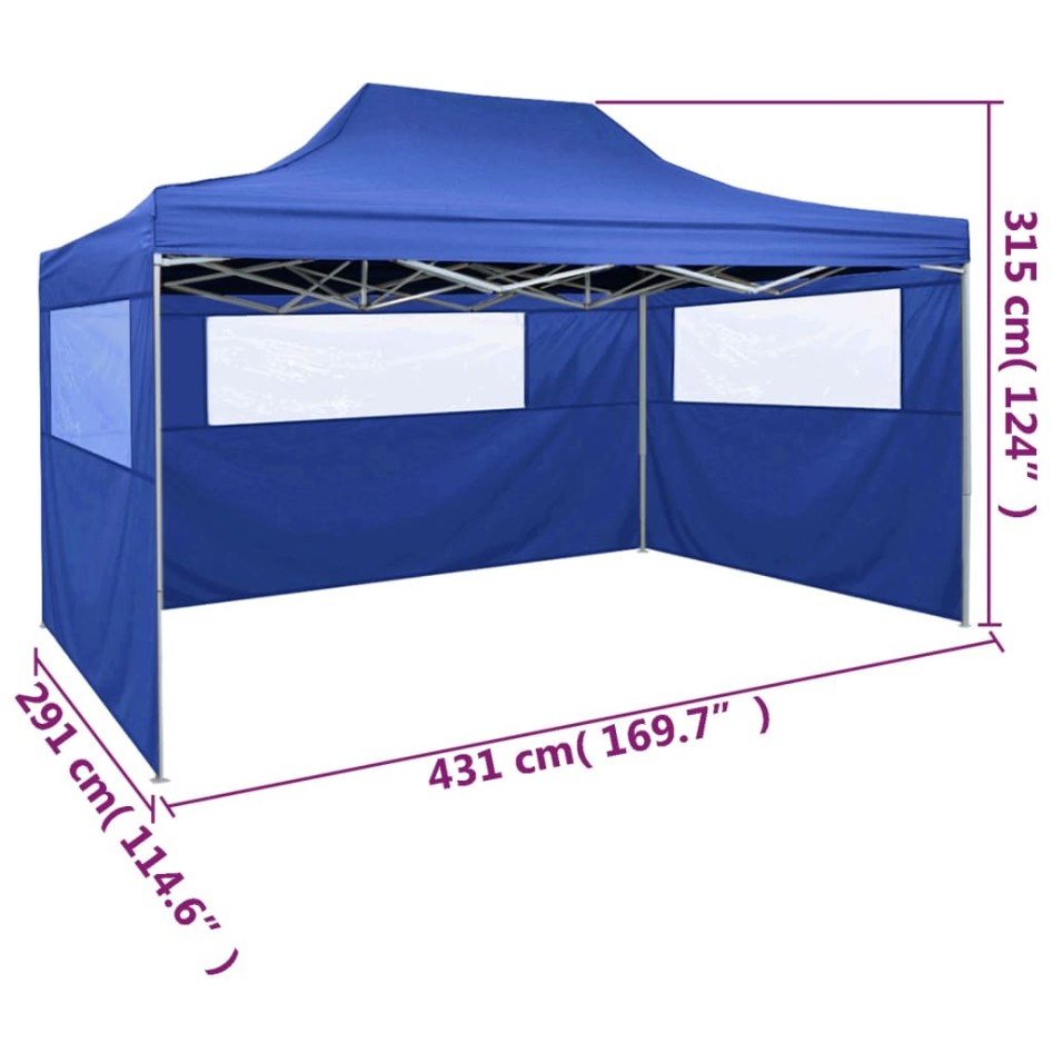 Carpa pleglable con 3 paredes 3x4,5 m