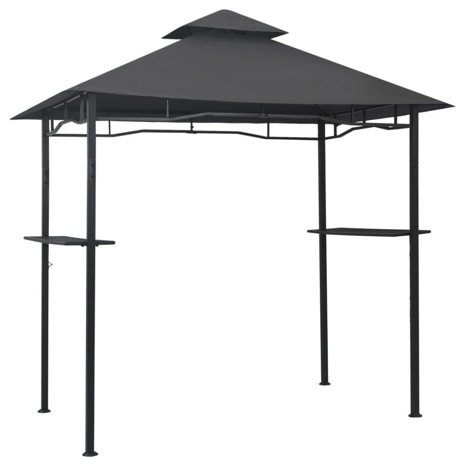 Cenador de BBQ acero antracita 240x150x255
