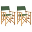 Sillas de director 2 uds madera maciza de teca verde