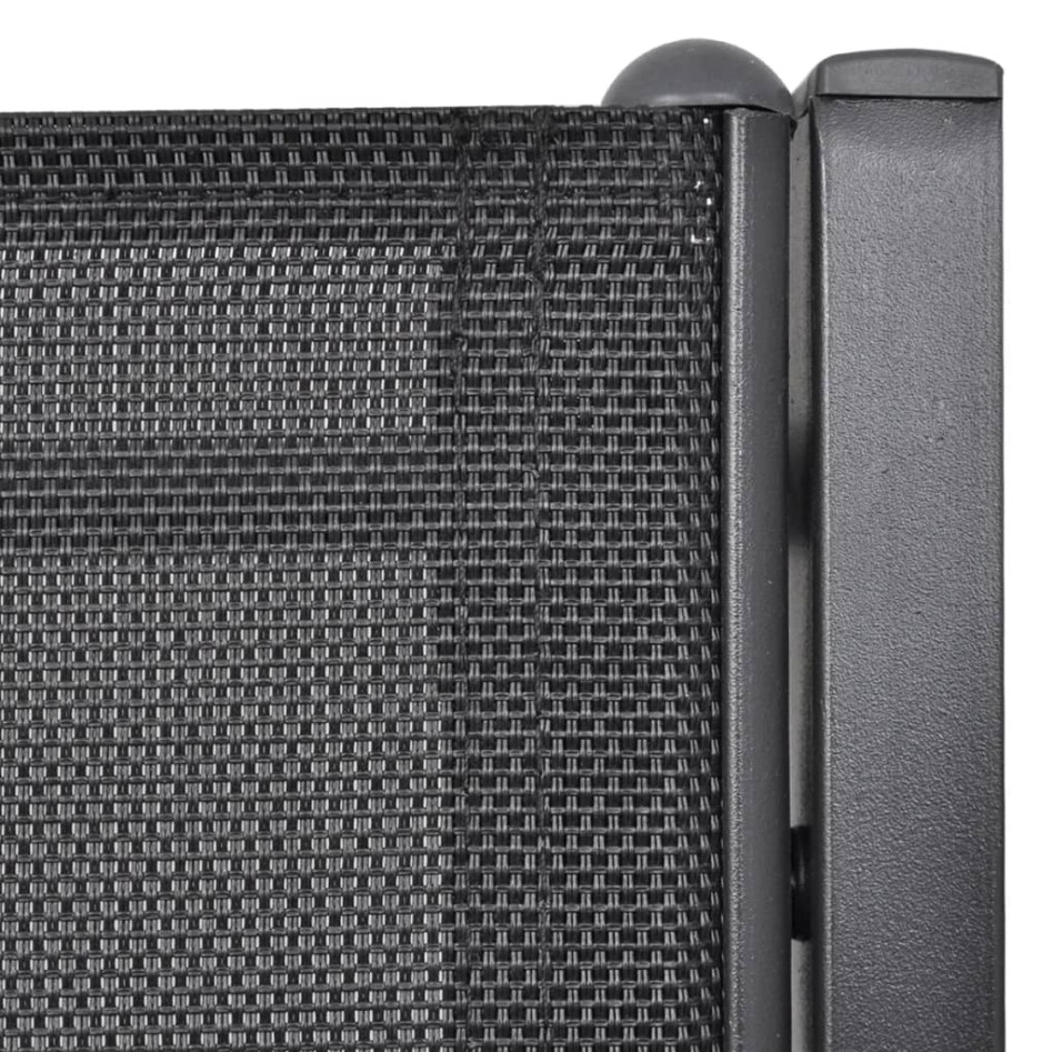 Banco de jardín 2 personas acero y textileno negro 131