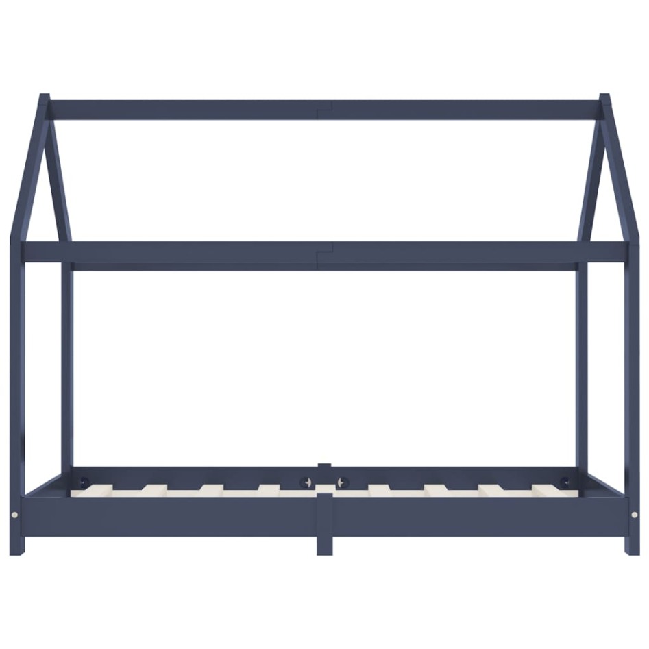 Estructura de cama infantil madera maciza pino gris 80x160