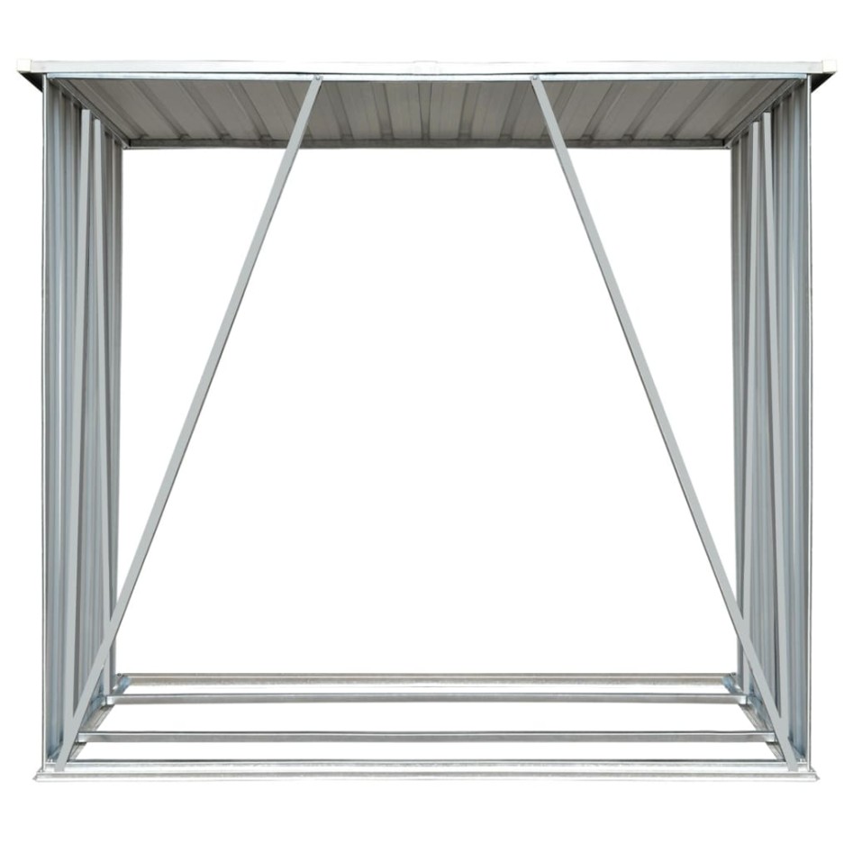 Casetilla para leña acero galvanizado gris 163x83x154