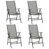 Sillas plegables de malla de acero 4 unidades gris