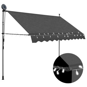 Toldo manual retráctil con LED gris antracita 250