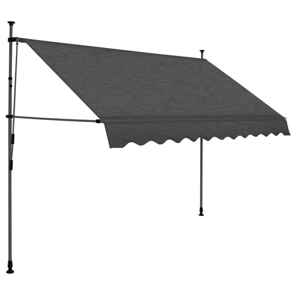 Toldo manual retráctil con LED gris antracita 250