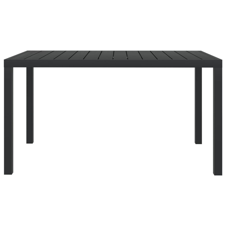 Mesa de jardín de aluminio y WPC negra 150x90x74