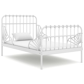 Estructura de cama extensible metal blanca 80x130/200