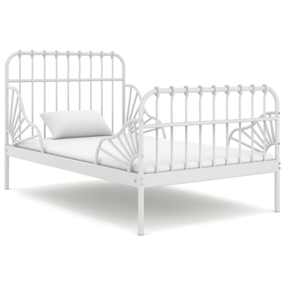Estructura de cama extensible metal blanca 80x130/200