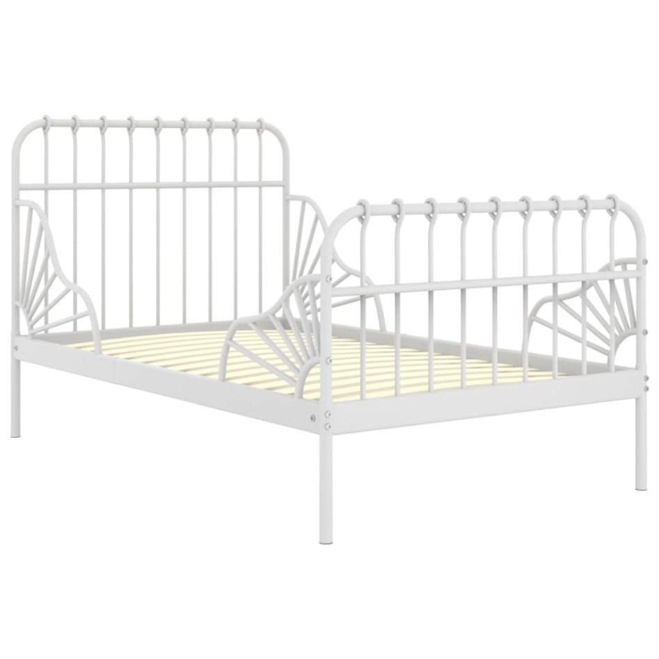 Estructura de cama extensible metal blanca 80x130/200