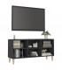 Mueble de TV patas madera maciza gris 103,5x30x50 cm