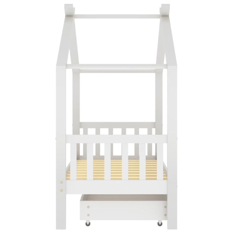 Estructura cama niños con cajón madera pino blanco 80x160