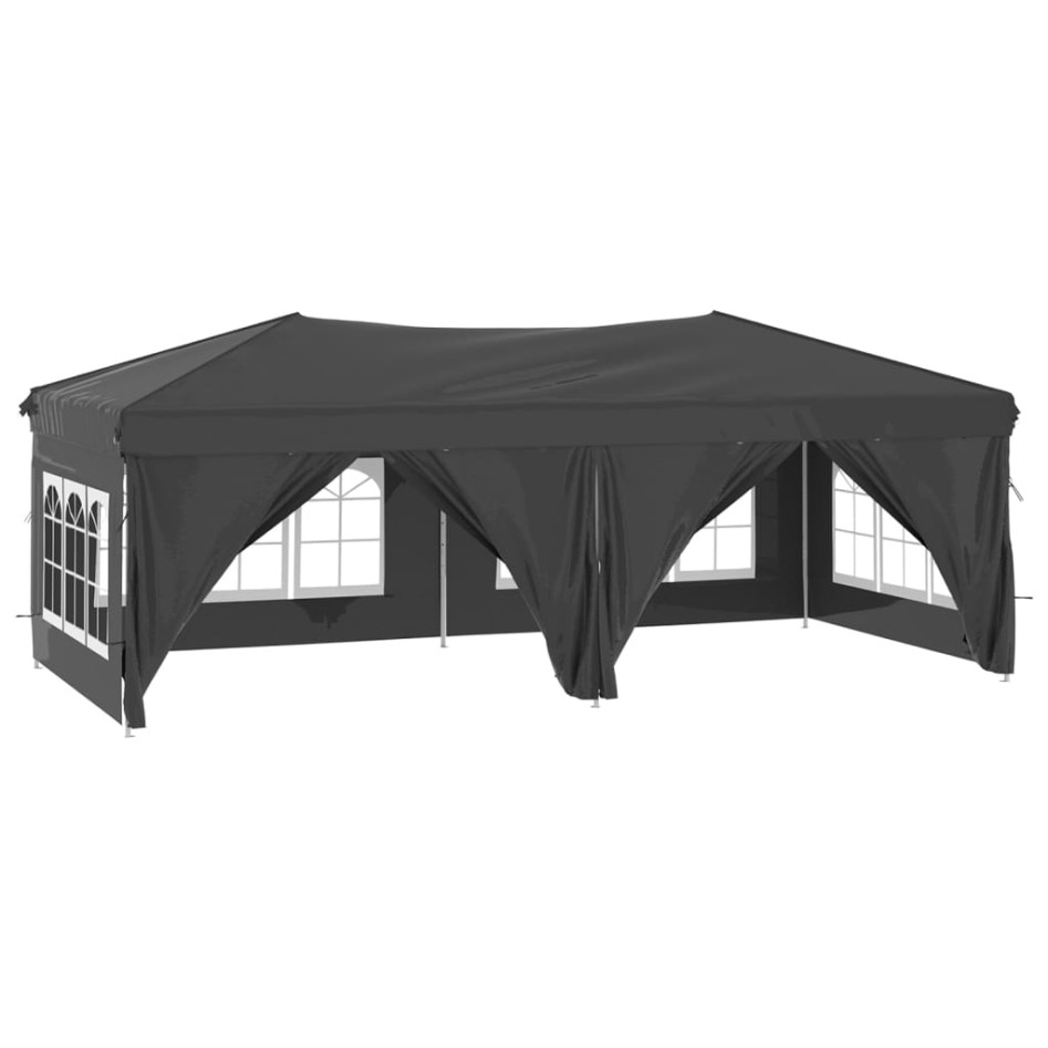 Carpa para fiestas plegable con paredes gris antracita 3x6