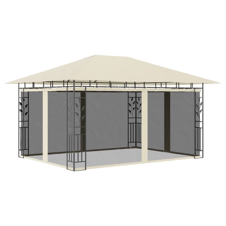 Cenador con mosquitera color crema 4x3x2,73 m 180