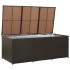 Caja de almacenaje jardín ratán sintético marrón 180x90x70