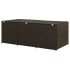 Caja de almacenaje jardín ratán sintético marrón 180x90x70