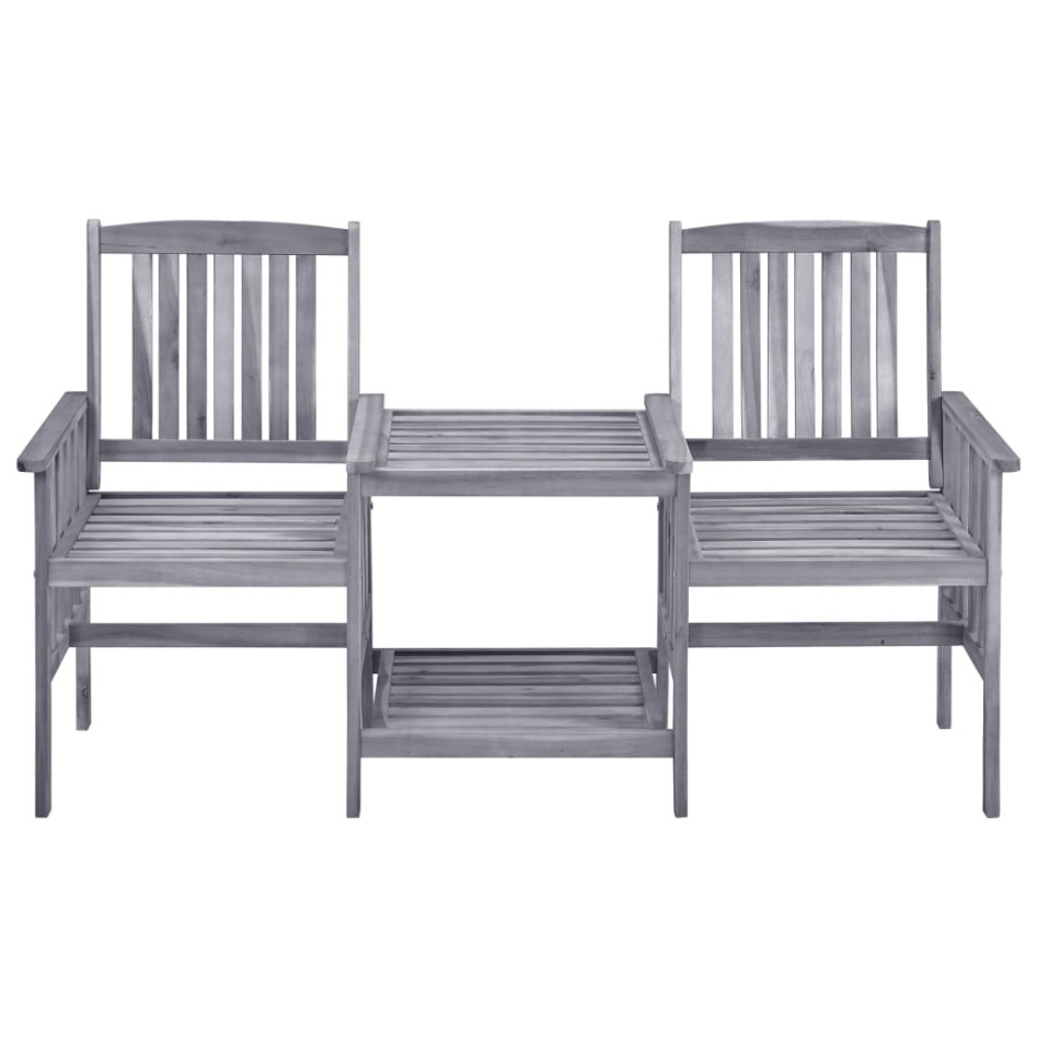 Sillas de jardín con mesita madera maciza acacia 159x61x92