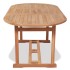 Mesa de jardín de madera de teca maciza 180x90x75
