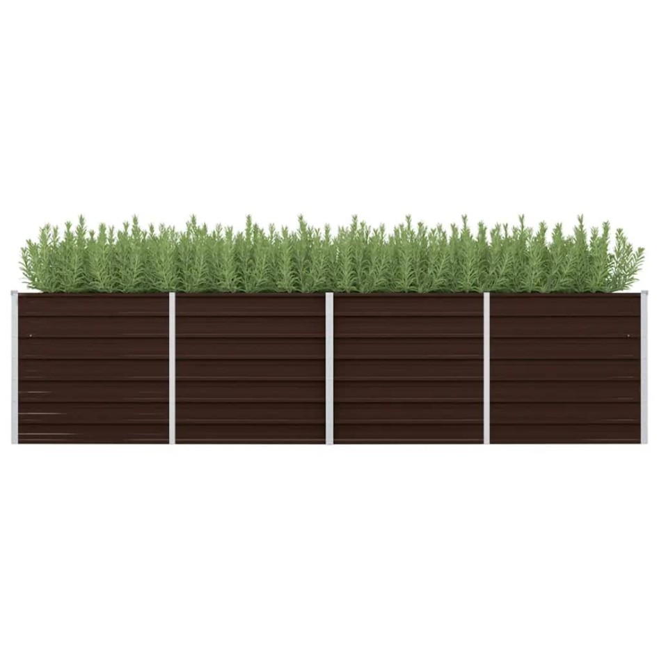 Arriate de acero galvanizado marrón 320x80x77