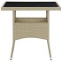 Mesa de comedor de jardín ratán sintético y vidrio