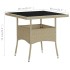 Mesa de comedor de jardín ratán sintético y vidrio