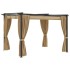 Cenador con cortinas acero gris taupe 3x3