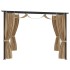 Cenador con cortinas acero gris taupe 3x3