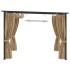 Cenador con cortinas acero gris taupe 3x3
