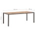 Mesa de jardín ratán PE gris madera acacia maciza 190x90x75