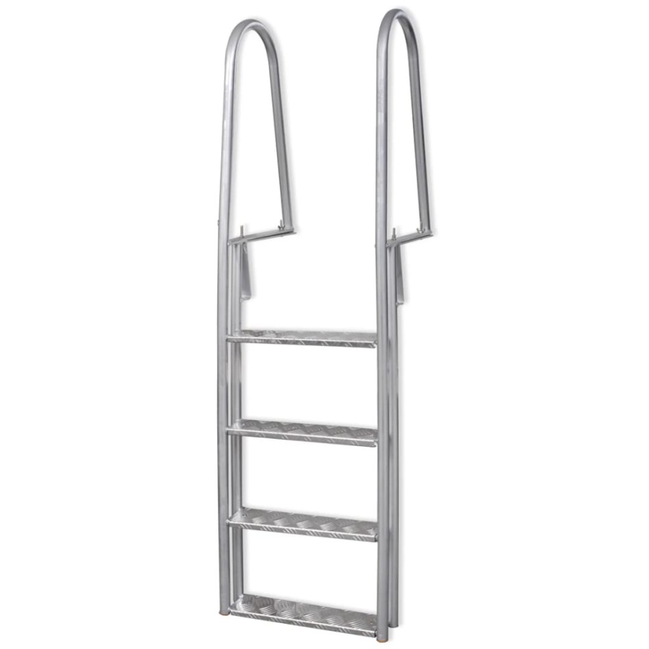 Escalera para piscina/muelle con 4 peldaños aluminio 167