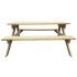 Mesa de picnic de madera de pino 150x135x71,5