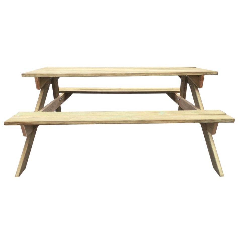 Mesa de picnic de madera de pino 150x135x71,5