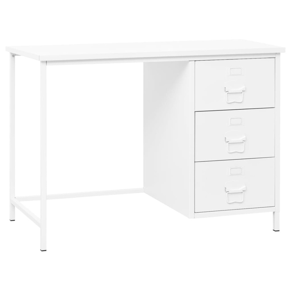 Escritorio industrial con cajones acero blanco 105x52x75
