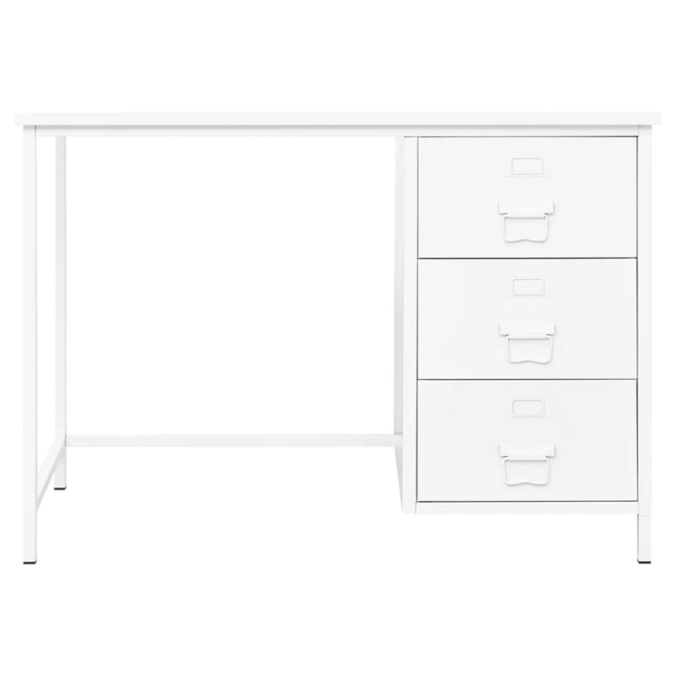 Escritorio industrial con cajones acero blanco 105x52x75