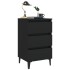 Mesitas noche con patas metal 2 uds negro 40x35x69